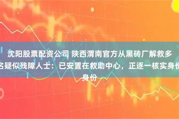 沈阳股票配资公司 陕西渭南官方从黑砖厂解救多名疑似残障人士：已安置在救助中心，正逐一核实身份